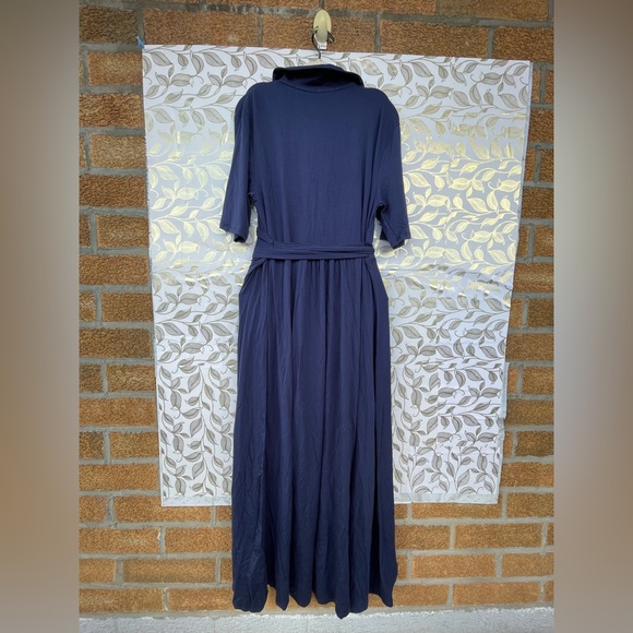 Quince Blue Tencel Lyocell Wrap Maxi Dress XL | Minimalist Quiet Luxury NWT - Picture 7 of 13